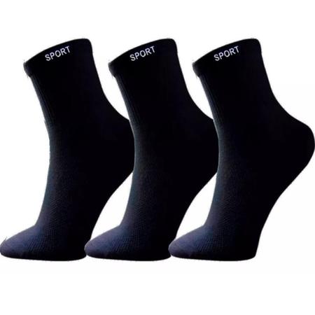 Imagem de Meias Masculino Kit 12 Pares Esportes Preta