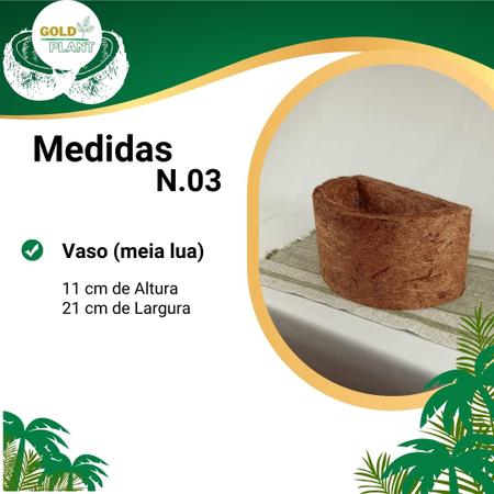 Imagem de Meio vaso de fibra de coco ecologico tipo xaxim N3 diametro 21cm Gold Plant