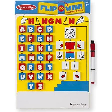 Imagem de Melissa & Doug Flip-to-Win: Pacote de jogos de viagem Hangman com 1 minipad divertido M&D Scratch Fun compatível com tema (02095)