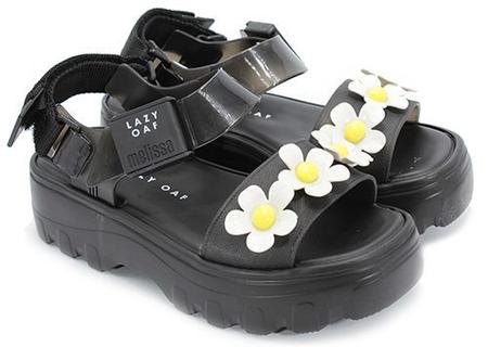 Melissa Kick Off Sandal Lazy Preto Branco Amarelo Outros Moda e