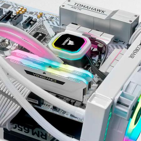 Imagem de Memória Corsair Vengeance RGB PRO SL, 32GB (2x16GB), 3200MHz, DDR4, CL16, Branco - CMH32GX4M2E3200C16W