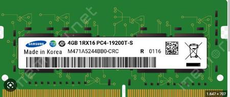 Memoria de Notebook Samsung 4GB 1Rx16 DDR4 PC4-2400T Mhz 1.2V OEM
