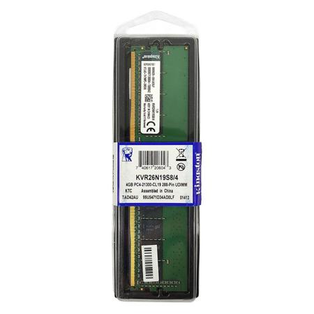 Imagem de Memória Kingston 4GB, DDR4, 2666MHz, CL19 - KVR26N19S8/4