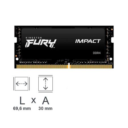 Imagem de Memória Kingston Fury Impact, 16GB, 3200MHz, DDR4, CL20, Para Notebook - KF432S20IB/16