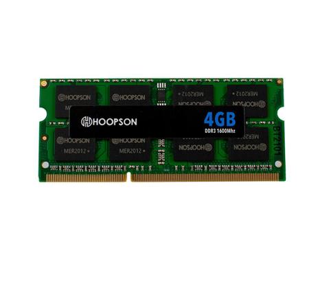 Imagem de Memória Ram 4GB DDR3 204 Vias 1600Mhz para Notebook Chip Samsung Hoopson