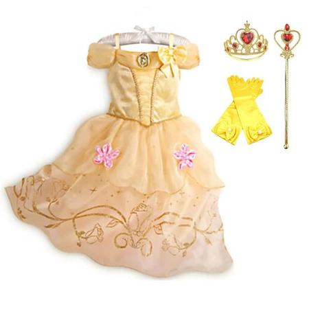 Imagem de Meninas Princesa Traje Vestido De Festa Rapunzel Belle Natal Aniversário Carnaval Vestido 2024