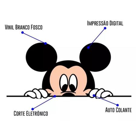 Imagem de Menino Mickey Mouse Disney Desenho Retovisor Carro Moto Casa - kit 2 adesivo mickey