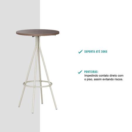 Mesa Bistrô Tampo Legno Tubos Prata 1575 Carraro Imagem de Mesa Bistrô Tampo Legno Tubos Prata 1575 Carraro