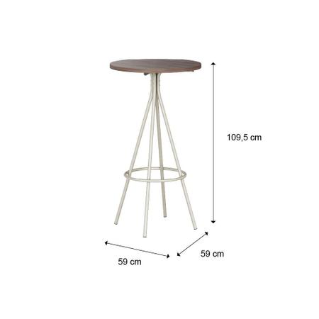 Mesa Bistrô Tampo Legno Tubos Prata 1575 Carraro Imagem de Mesa Bistrô Tampo Legno Tubos Prata 1575 Carraro
