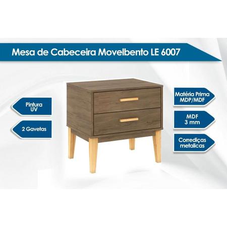 Imagem de Mesa Cabeceira Infantil LE 6007 c/ 2 Gavetas Preto - Movelbento