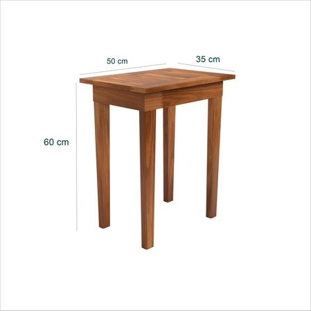 Imagem de Mesa Centro 80x40 Ripada Madeira Rustica Castanho Ofertamo