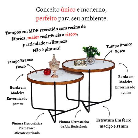 Imagem de Mesa Centro Apoio Conjunto Canto Sofá Pequena Madeirado Mesinha Ambiente Casa Recepção