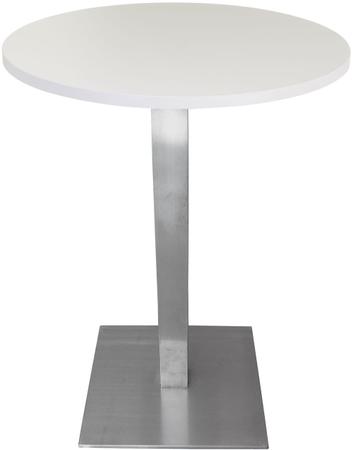 Imagem de Mesa Colorado 80 cm Tampo Redondo Branco Base Inox - 34378