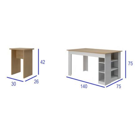 Imagem de Mesa com 4 Banquetas Esmeralda