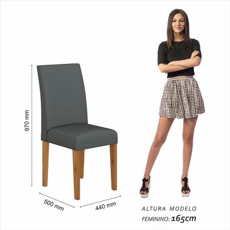 Imagem de Mesa Com 4 Cadeiras 1,36 Versalhes Cin/preto/cinza -  Móveis Arapongas