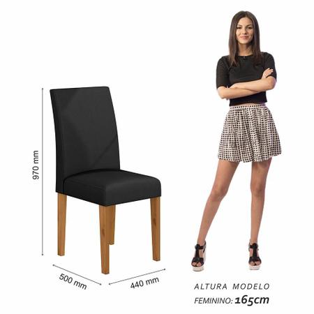 Imagem de Mesa Com 4 Cadeiras 1,36 Versalhes Cin/preto/preto - Móveis Arapongas