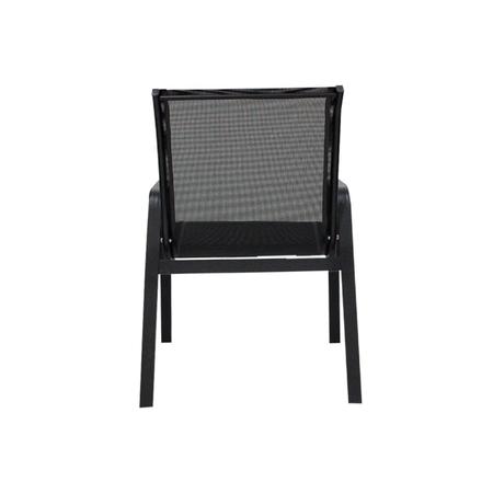 Imagem de Mesa com 4 Cadeiras e Ombrelone com Base Lótus Premium Preto Fosco/Preto