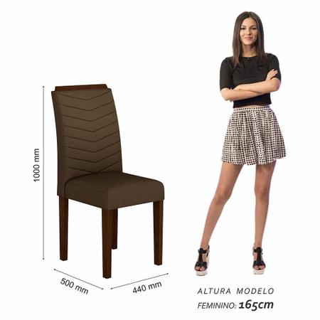 Imagem de Mesa Com 6 Cadeiras Líbano 1,60 Imbuia/preto/marrom - Móveis Arapongas
