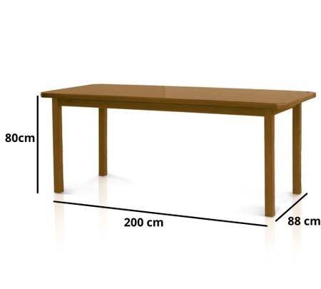 Imagem de Mesa Com 8 Cadeiras de Madeira Maciça 200x88 Bonacor A Imbuia