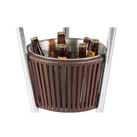 Imagem de Mesa com balde de bebidas + 4 Cadeiras para área externa, alumínio e fibra sintética