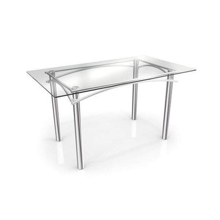 Imagem de Mesa com Tampo de Vidro Retangular 140x80cm Elba Crome Kappesberg