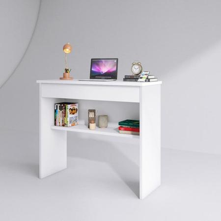 Imagem de Mesa computador Com Gaveta Escrivaninha Branca Estudo Quarto Sala Home Office 70 cm