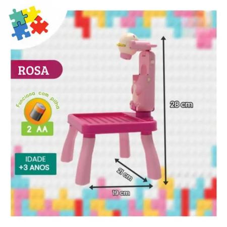 Mesa Criativa De Criança Infantil Cadeira Mágica Projetor Rosa