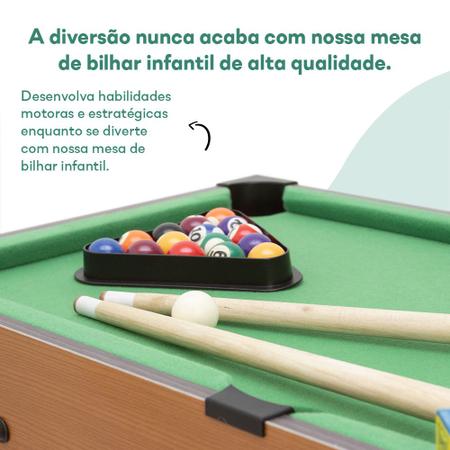 Mesa de Bilhar Sinuca para Crianças 15 Bolas Coloridas 1 Branca 2