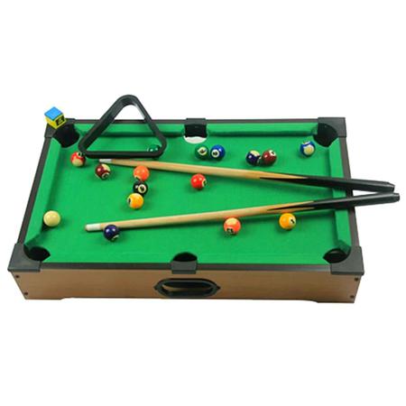 Jogo Mini Mesa de Bilhar Sinuca Compacta em Madeira Snooker com 2