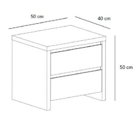 Imagem de Mesa de Cabeceira 2 Gavetas com Rodízios Uvim