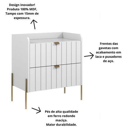 Imagem de mesa de cabeceira em madeira mdf cinza moriah 60cm moderna