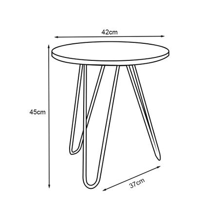 Imagem de Mesa de Canto Duo Lisboa Ferro Branco Tampo Branco