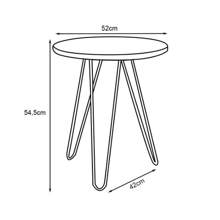 Imagem de Mesa de Canto Duo Lisboa Ferro Cobre Tampo Amêndoa