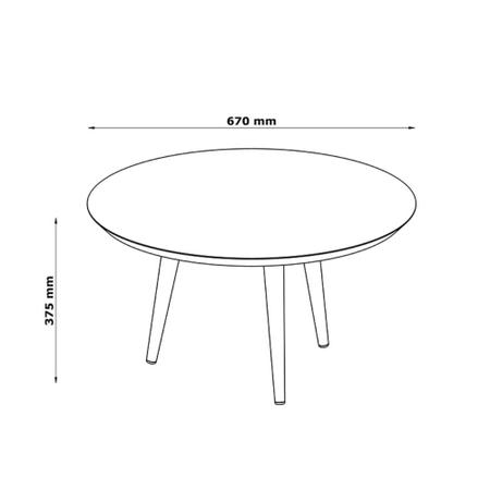 Imagem de mesa de centro redonda retro grande 67cm para escritorio