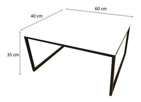 Imagem de Mesa De Centro Sala Industrial Retangular Ferro E Madeira