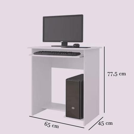 Imagem de Mesa de Computador Prática Ej Móveis Branco 6300 Escrivaninha 