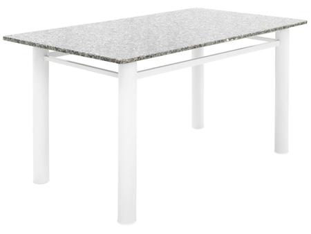 Conjunto de Mesa Com 6 Cadeiras Para Cozinha Tampo Retangular e Granito  1,50m Branco Sofia Ciplafe