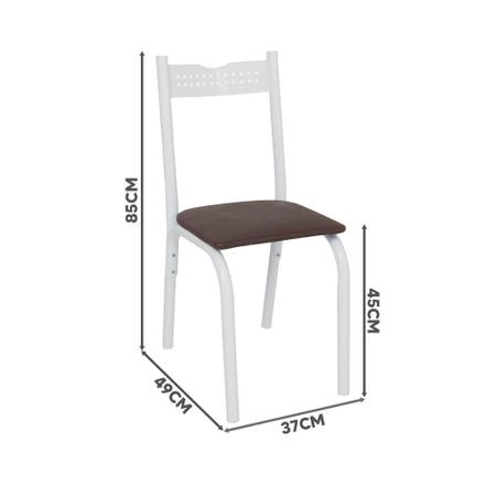 Imagem de Mesa De Cozinha Retangular 110 cm Com 4 Cadeiras Branco Carvalho Adel Shop JM