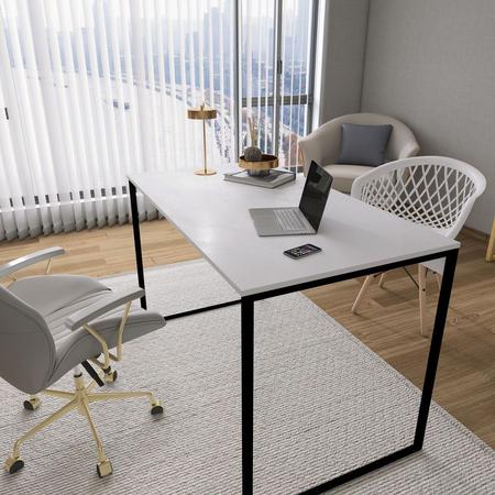 Imagem de Mesa de Escritório Branco Office 90cm Estilo Industrial