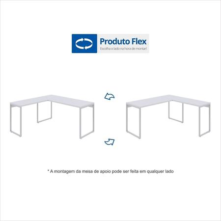 Imagem de Mesa de Escritório em L Estilo Industrial 120x150cm Kuadra