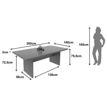 Imagem de Mesa de Escritório ME4119 Nogal - Tecno Mobili