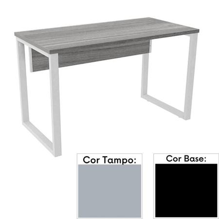 Imagem de Mesa de Escritório Pé Tubular PE25 em MDP 90 x 60 cm Cinza com Base Preta