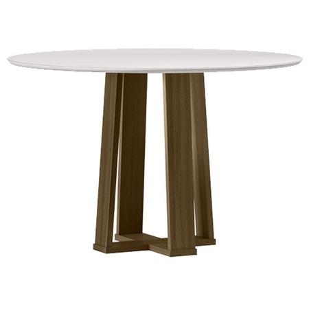 Imagem de Mesa de Jantar 120 cm Isabela com Vidro Imbuia Off White  New Ceval