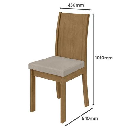 Imagem de Mesa de Jantar 200x90 com 6 Cadeiras Athenas Amêndoa/Veludo Creme - Móveis Lopas