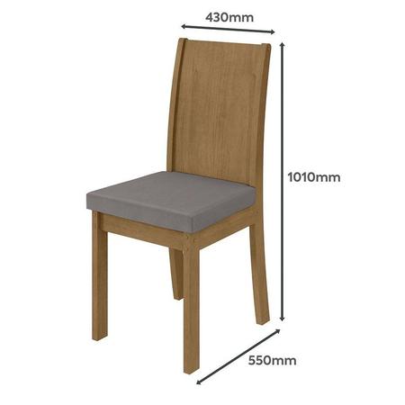 Imagem de Mesa de Jantar 200x90 com 8 Cadeiras Athenas Amêndoa/Veludo Capuccino - Móveis Lopas