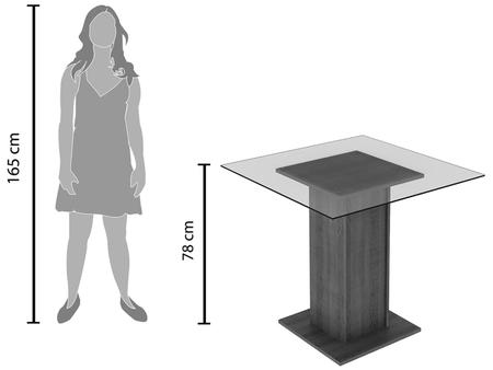 Imagem de Mesa de Jantar 4 Cadeiras Quadrada Tampo de Vidro