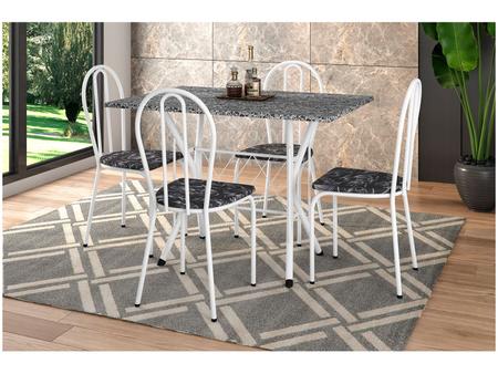 Imagem de Mesa de Jantar 4 Cadeiras Retangular Branca