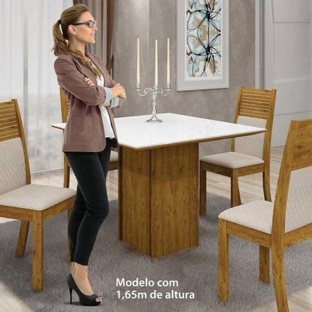 Imagem de Mesa de Jantar 4 Lugares Tampo MDF/Vidro 90x90cm Napoli Leifer