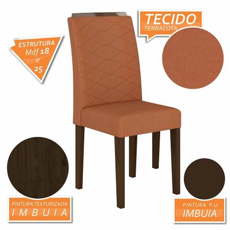 Imagem de Mesa De Jantar 6 Cadeiras 1,60 Ravena Imbuia/prt/terrac - M. Arapongas