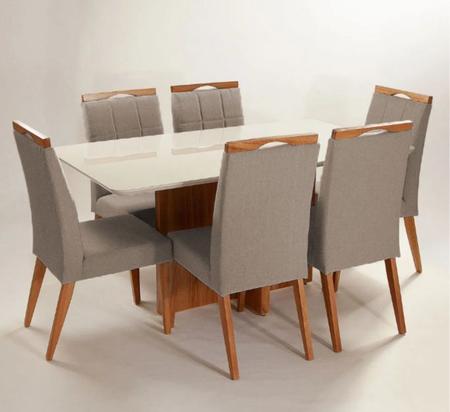 Imagem de Mesa de jantar + 6 cadeiras Paris tampo 160 cm Champagne